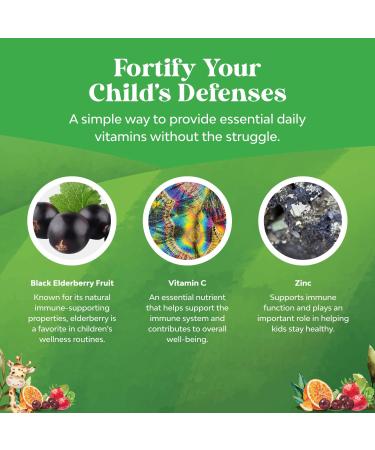 Bundle of Kids DHA Omega 3 Gummies - Fatty Acids Omega 3 6 9 for Brain Immune Strength & Vision - Nutritional DHA and Sambucus Elderberry Gummies for Kids Health - Zinc & Vitamin C for Immune Support - Buy Online on GoSupps.com