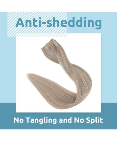 FSHINE 30cm Clip-In Hair Extensions - 12 Inch 50g Real Remy Hair Dirty Blonde Highlights #18P613 - Buy Online on GoSupps.com