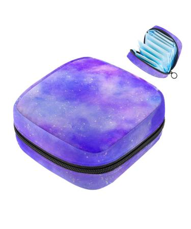 MUOOUM Purple Galaxy Sanitary Napkin Storage Bag Portable Period Bag for Women Teen Girls Menstrual Cup Pouch Nursing Pad Holder Multi-colored 7