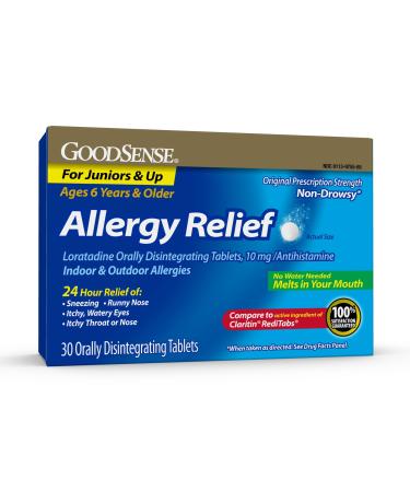 GoodSense Loratadine Orally Disintegrating Tablets 10 mg 24-Hour Allergy Medicine Antihistamine Melts in Your Mouth for Ages 6 and up