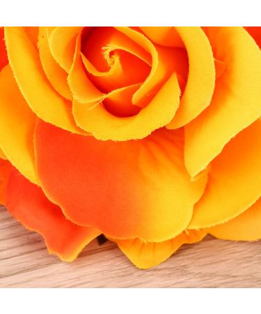 2 in 1 Large Orange Artificial Rose Hairpin & Hair Clips Brooch for Women's Party | Shop Internationally - Buy Online on GoSupps.com