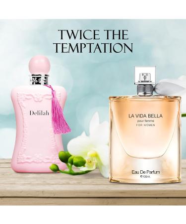 Women's Perfume La Vida Bella& Delilah Combo Set Eau De Parfum Long Lasting Fragrance 3.4 Fl Oz Spray Each for Daily Used la vida bella&delilah - Buy Online on GoSupps.com