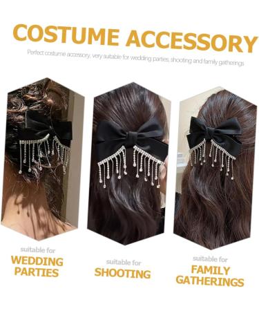 FRCOLOR Bow Hairpin Womens Hair Accessories Black Hair Clips Hair Accessories for Women Goody Hair Clips for Women For Hair Tiara Female Hairpin Tassel Yang Ying Rhinestones - Buy Online on GoSupps.com