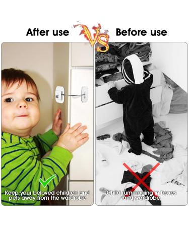 Yosemy Child Lock Cabinet & Refrigerator Lock - Digital Password No Drilling 2-Pack for Drawers & Cupboards (White) - Buy Online on GoSupps.com