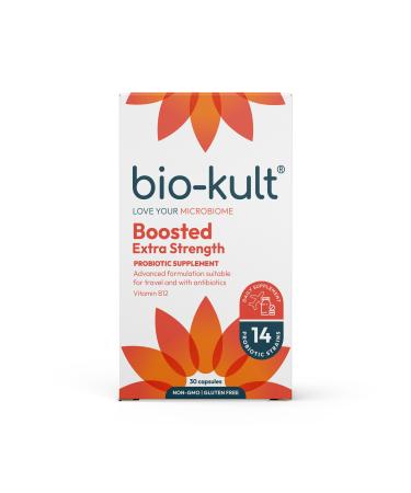 Bio-Kult Boosted Extra Strength Probiotic Supplement for Gut Health Immune System Support and Your Digestive Tract with Vitamin B12 30 Capsules
