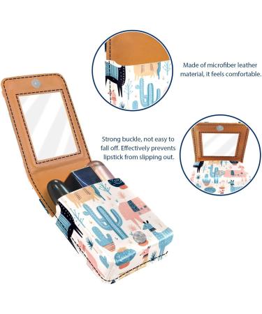 Buy Stylish Cartoon Animal Alpaca Leather Lipstick Case - Mini Lip Gloss Organizer with Mirror for Travel | Best Lipstick Holder Bag Online - Buy Online on GoSupps.com