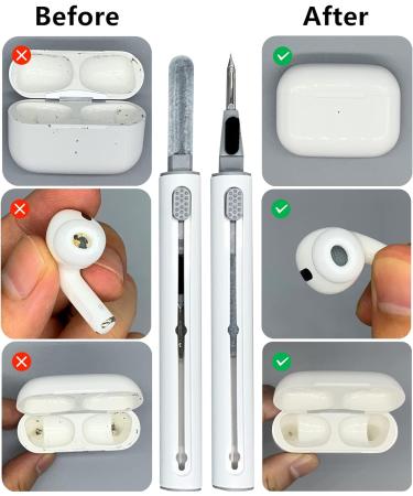 GEUNG DEMDEM Airpods Pro Cleaner Kit - Multi-Function Cleaning Pen with Brush, Sponge, and Cloth for TOZO, Apple, Sony, Beats, Samsung, JBL, MI - Compatible with Airpods Pro 1 2 3 Gen - Buy Online on GoSupps.com