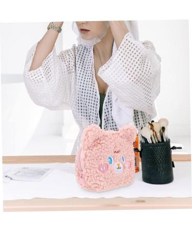 FOMIYES Plush Cosmetic Bag & Organizer for Women - Travel Makeup Vanity & Toothbrush Organizer - Pink 15.5X12X5.5CM - Buy Online on GoSupps.com