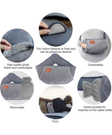 Rubber Hot Water Bottle with Plush Cover and Belt | Pain Relief for Neck, Shoulder, Back, and Waist - Buy Online on GoSupps.com