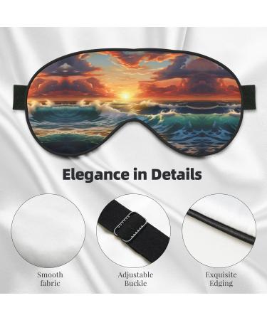 Ocean Sunset Scenery Print Eye Mask | Unisex Soft Comfort Sleep Shade for Travel Yoga & Shift Work - Buy Online on GoSupps.com