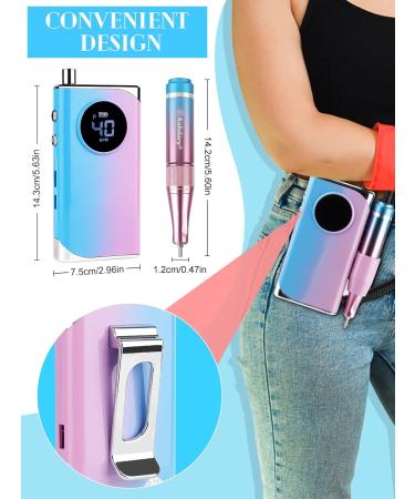 Kalolary Nail Drill 40000RPM Rechargeable Electric Nail Files Portable Nail Drill with 13 Drill Bits for Acrylic Nails Gel Professional Nail Tools for Manicure Pedicure Salon & Home Use - Buy Online on GoSupps.com