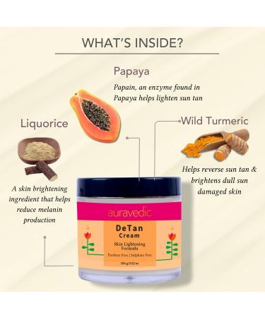 Unisex De-Tan Face Cream - Organic Moisturizer to Reduce Sun Tan | Papaya Turmeric & Licorice | 100g International Shipping Available - Buy Online on GoSupps.com