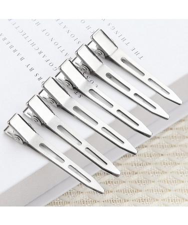 Mbsomnus 80pcs Hair Clips for Styling 2.2 Inch Pin Curl Clips Sectioning Hair Clips Metal Hairdressing Clips Silver Alligator Curl Clips Duckbill Hair Roller Clips No Crease for Women Girls Silver-80pcs - Buy Online on GoSupps.com