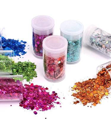 Estanoite 36 Colors Chunky and Fine Glitter Mix - Iridescent Cosmetic Glitter for Face, Body, Eyes, Nails, and DIY Projects - Buy Online on GoSupps.com