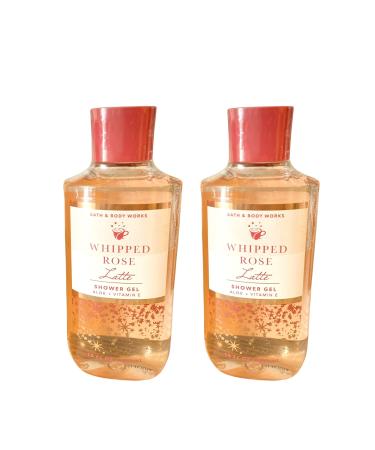 Bath and Body Works Gift Set of of 2 - 10 Fl Oz Shower Gel (Whipped Rose Latte)