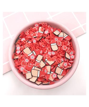 RT 100g Polymer Clay Lovely Flower Lip Stick Slices Sprinkles for Crafts Making DIY Nail Art Decoration Slime Filler Accessories Y118 (Color : Mixed)