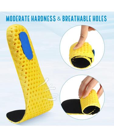 Elastic Shock Absorbing Shoe Insoles - Breathable Comfort Cushioning Inserts (12 Pairs, Men Women, Black Beige) - Buy Online on GoSupps.com