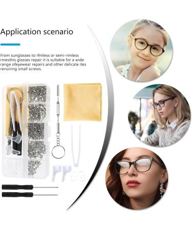 Eyeglass Repair Kits Glasses Repair Tool with Glasses Screws Silicone Nose Pad Tool Eye Glasses Repairing Set - Buy Online on GoSupps.com