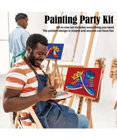 VOCHIC Couples Paint Party Kit: Pre Drawn Canvas for Adults - Date Night Games for Couples Painting, Includes Crown, High Heel, and Sneakers (2 Pack) - 8x10 Canvas Painting - Buy Online on GoSupps.com