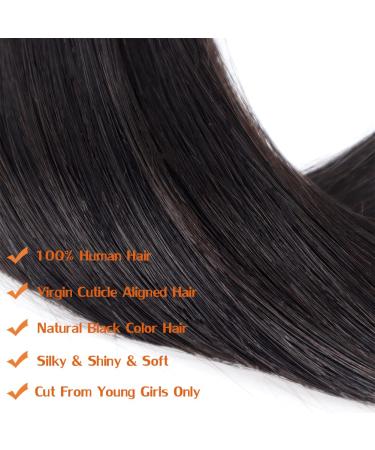 Brazilian Virgin Hair Weave Bundles - 10 12 14 Silky Straight 12A Grade Unprocessed Hair Extensions - Natural Black - 300g Total Weight - Buy Online on GoSupps.com