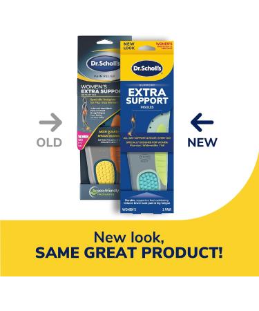 Scholl Extra Support Insoles for Women (EU Size 38-43.5) - Ideal for Wide Feet Shock-Absorbing Tailored Foot Support - Buy Online on GoSupps.com