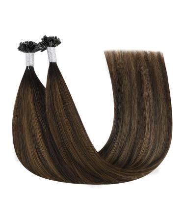 Youngsee Real Hair Bonding Extensions - Medium Brown Keratin U Tip Remy Hair 50g 35cm #2/6 - Buy Online on GoSupps.com