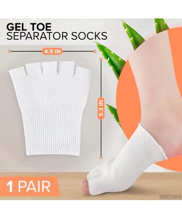 Women's Gel Toe Separator Socks - 1 Pair Large Gel Toe Separators for Pedicure - Compression Socks with Gel for Toe Care - Open Toe Half Socks for Joyful Feet - Buy Online on GoSupps.com