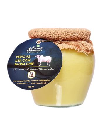 Farm2Mamma Vedic A2 Desi Kuh Bilona Ghee 500 ml