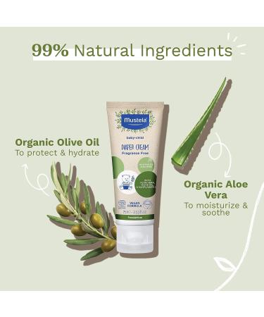 Mustela Baby Natural Diaper Cream with Olive Oil, Aloe Vera & Sunflower Oil - 2.53 fl. oz - Buy Online on GoSupps.com