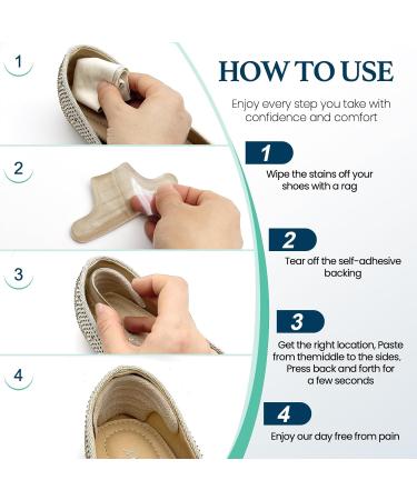 Heel Cushion Pads - Gel Heel Protectors & Grips for Loose Shoes | 4 Pairs (2 Beige + 2 Black) - Comfort & Fit for Men & Women - Buy Online on GoSupps.com
