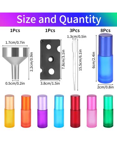 Essential Oils Roller Bottles 8pcs Roll on Bottles with Stainless Steel Ball 5ml Glass Roller Bottles with Bottle Opener Dropper and Funnel for Essential Oils Fragrance Aromatherapy (8 Colors) 8 Colors 8pack 5ml - Buy Online on GoSupps.com
