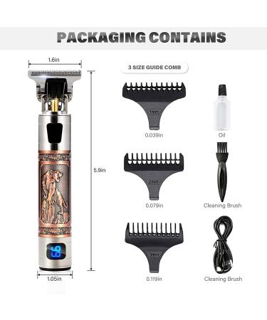 ROVXIEL Professional Hair Clippers for Men - Cordless Electric Trimmer with Diamota Cutting Blade, Zero Gapped T-Blade Edgers, LED Bronze - Haircut and Beard Grooming Tool - Buy Online on GoSupps.com