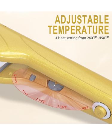 Flat Iron Hair Straightener with Detachable Comb - 1.5 Inch Titanium Dual Voltage 2-in-1 Curler & Straightener | Adjustable Temperature for Smooth Sleek Hair - Buy Online on GoSupps.com