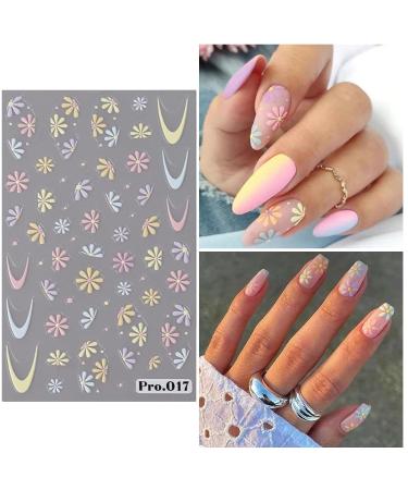 VOTACOS 7 Sheets Flower Nail Art Stickers - 3D Embossed Spring Floral Decals for Manicure | Colorful Daisy French Tip Accessories - Buy Online on GoSupps.com