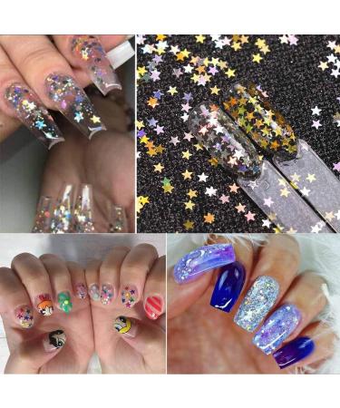 Buy EBANKU Star Glitter Confetti - 24 Boxes Holographic Sequins for Nail Art | Colorful 3D Laser Glitter Decals - Buy Online on GoSupps.com
