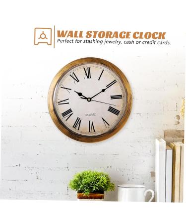 HOMSFOU 2pcs Retro Wall Clock Safety Wall Clock Storage Wall Clock Wall Hanging Clock Household Goldenx2pcs 25*7cmx2pcs - Buy Online on GoSupps.com