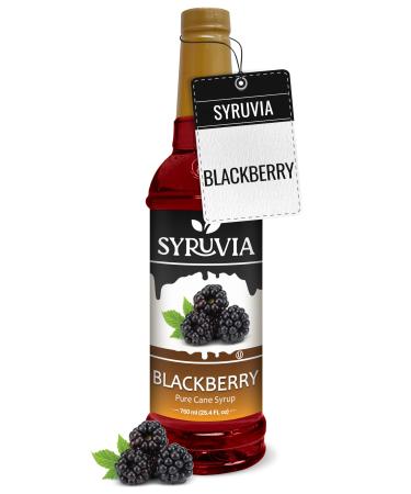 Syruvia Blackberry Syrup (25.4 fl oz) - Bursting with Bold Blackberry Goodness Kosher Gluten-Free Perfect for Enhancing Beverages Desserts and Culinary Creations
