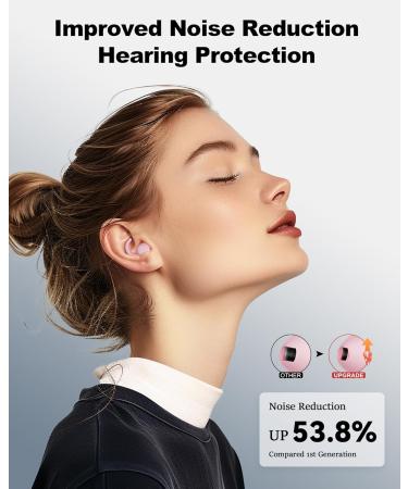 Ear Plugs for Sleeping - Soft Silicone Noise Reduction Earplugs | 2 Pairs Reusable Hearing Protection for Travel & Sound Sensitivity - Pink - Buy Online on GoSupps.com