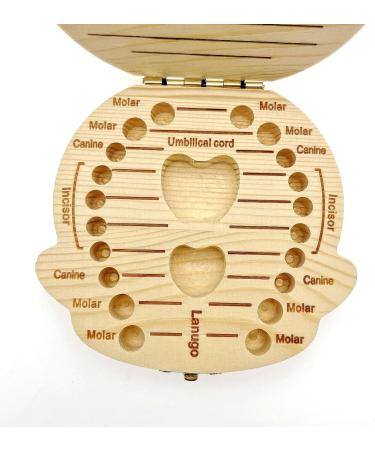 JZK Wooden Baby Milk Teeth Keepsake Box - Perfect Gift for Girls | Baby Tooth Holder for 4-12 Years | Ideal Birthday or Christening Present - Buy Online on GoSupps.com
