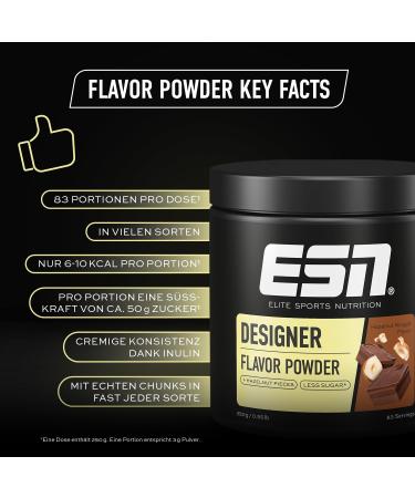 ESN Designer Flavor Powder - Hazelnut Nougat 250g | Low Sugar High Quality Made in Germany | Sweet Flavor Enhancer - Buy Online on GoSupps.com