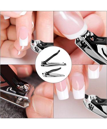 2 Pcs Heavy Duty Stainless Steel Nail Clippers for Thick Nails - Black+Silver - Buy Online on GoSupps.com