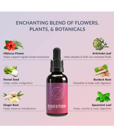 Digestion Support Supplement - Gut Health & Detox Cleanse with Ginger, Burdock & Fennel Seed - 30ml Blooming Blends - Buy Online on GoSupps.com