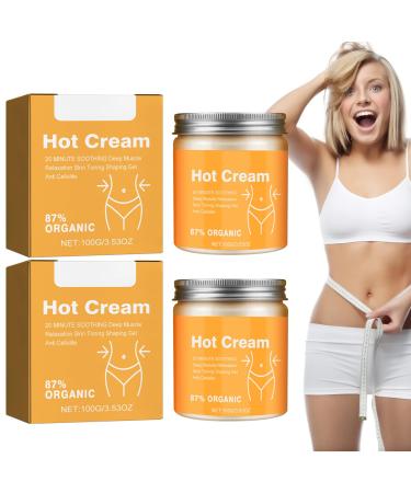 Fat Burning and Weight Loss Cream Slimming Cream 2 Pieces Fat Burning Cream for Women and Men Hot Body Slimming Cream Perfect for Shaping Waist Abdomen and