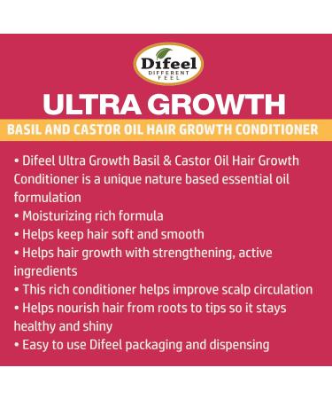 Difeel Ultra Growth Basil & Castor Oil Pro Growth Conditioner 12 oz - Nourish & Strengthen Hair | International Shipping Available - Buy Online on GoSupps.com
