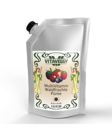 FOOD-UNITED VITAVEGGY Fruit Puree Multivitamin Forest Fruit 1kg with Raspberry Sour Cherry Strawberry Blueberry Blueberry Mulberry Fruit Puree Fruit Puree Fruit Compote Smoothie