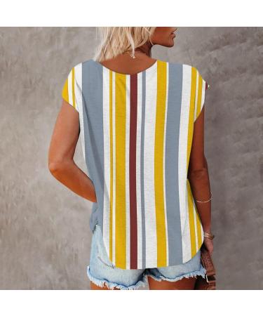 Short Sleeve T Shirts Clothing Woman T-Shirt Casual Black Clothing Top Women's Floral Pattern for Women Crop Tops Shirt Shirts Top Women's Summer Tank Top 2-yellow XXL - Buy Online on GoSupps.com