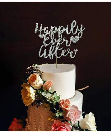 zxyxka Happily Ever After Cake Topper for Engagement Party Decorations Bridal Shower We're Engaged Cake Toppers - Silver Glitter - Buy Online on GoSupps.com