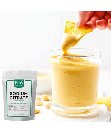 Sodium Citrate (100g) by Elo s Premium |100% All-Natural Food Grade Emulsifier and Preservative| Packaged In Canada| Used As Emulsifier Flavor Additive and Preservative| Non-GMO Kosher and Halal Friendly Gluten Free| Make Cheese Sauces Club Soda Gravy and - Buy Online on GoSupps.com