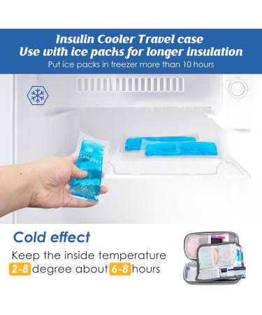 Youshares Insulin Cooling Bag - Travel Etui for Diabetics | TSA Approved Medicine Cooler with 2 Cooling Packs - Gray - Buy Online on GoSupps.com