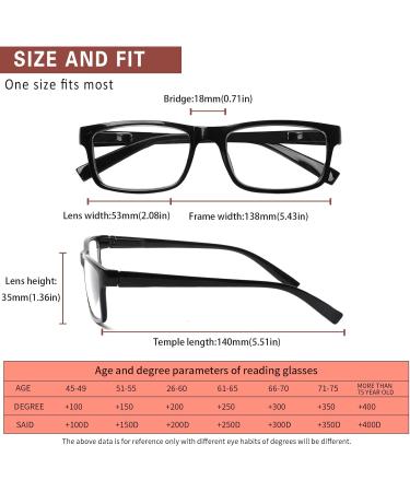Cojwis 6-Pack Blue Light Filter Reading Glasses for Women - Rectangle Frame Spring Hinges Anti-Blue Ray 2.0x Magnification - Buy Online on GoSupps.com